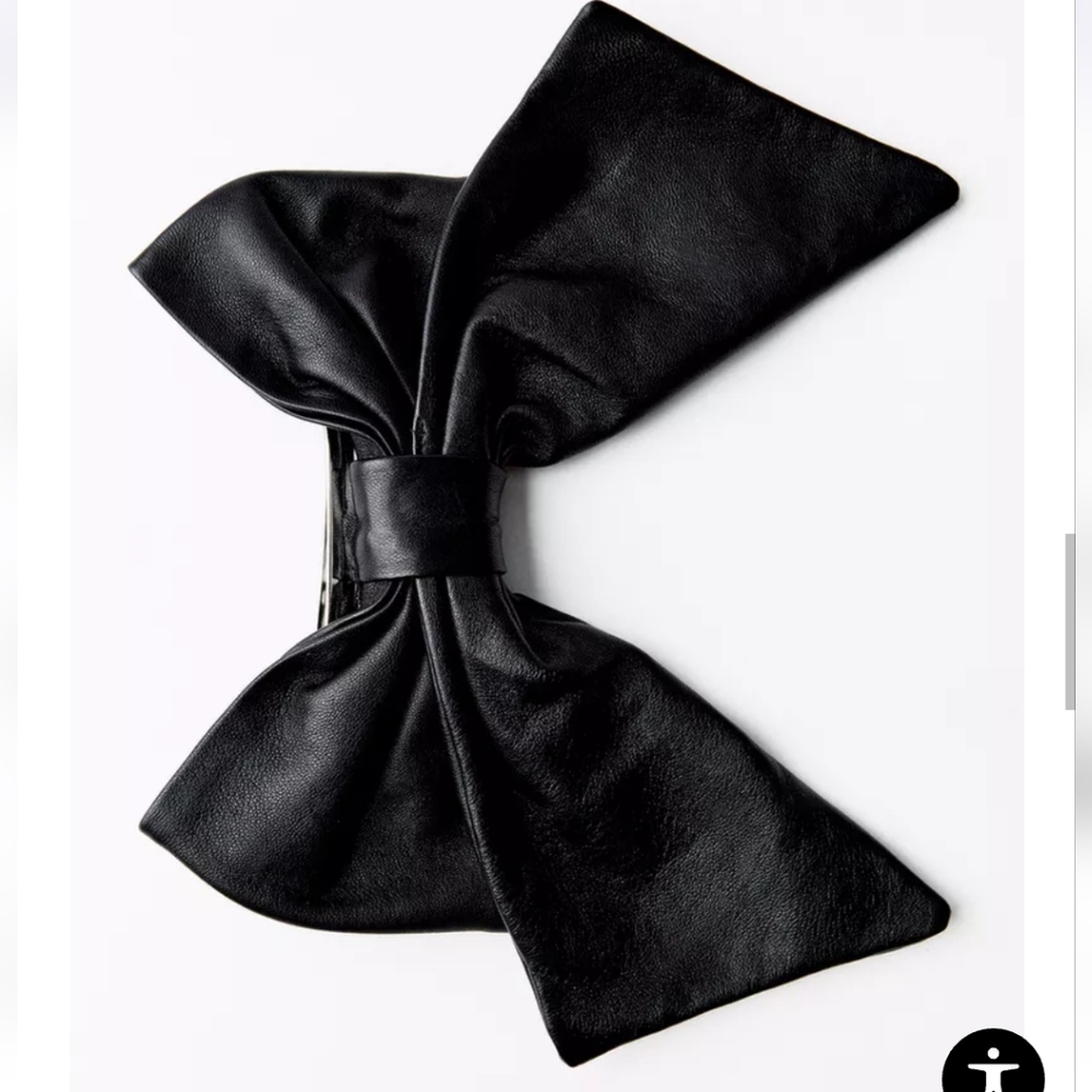 LEATHER BOW SHEEPSKIN CLIP - Picture 5 of 6